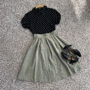 Vintage A-Line Midi Skirt